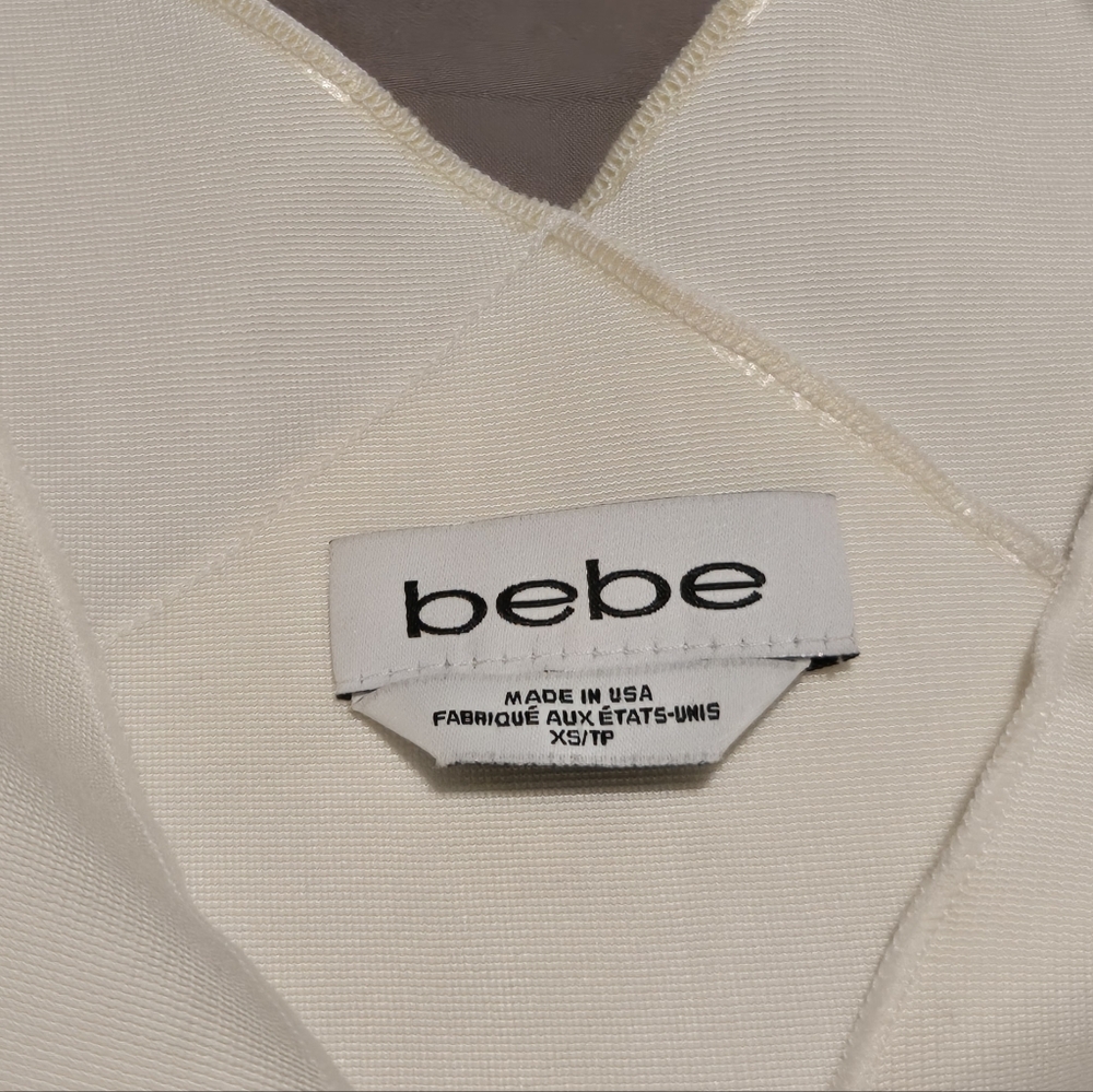 Y2K Vintage BEBE Off-White Banadage Crop Top. Size XS. - Picture 9 of 12